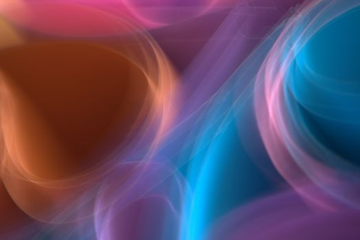 A vivid abstract display of swirling colorful lights with soft shapes and gradients.