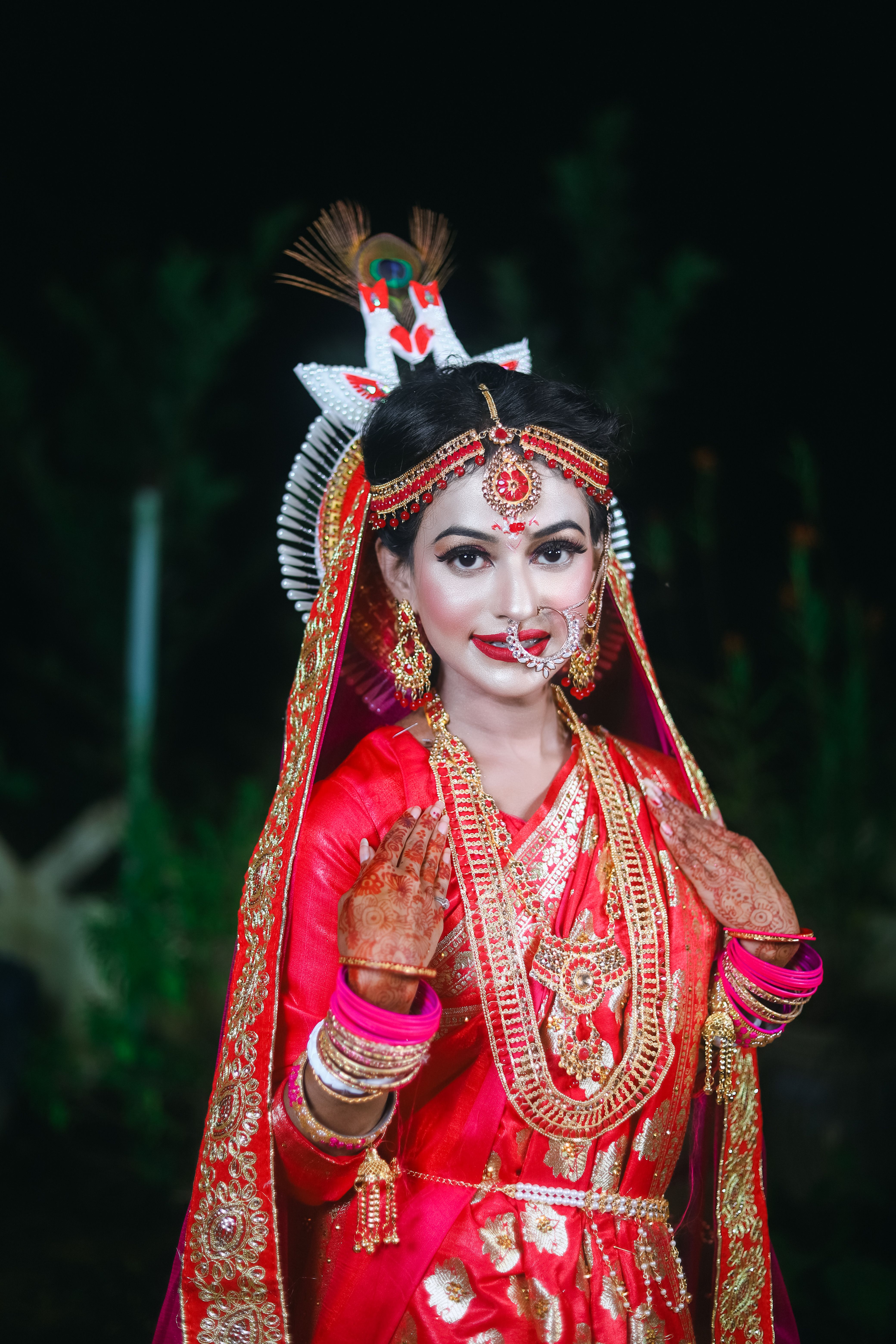 A Beautiful Woman in Red Sari · Free Stock Photo
