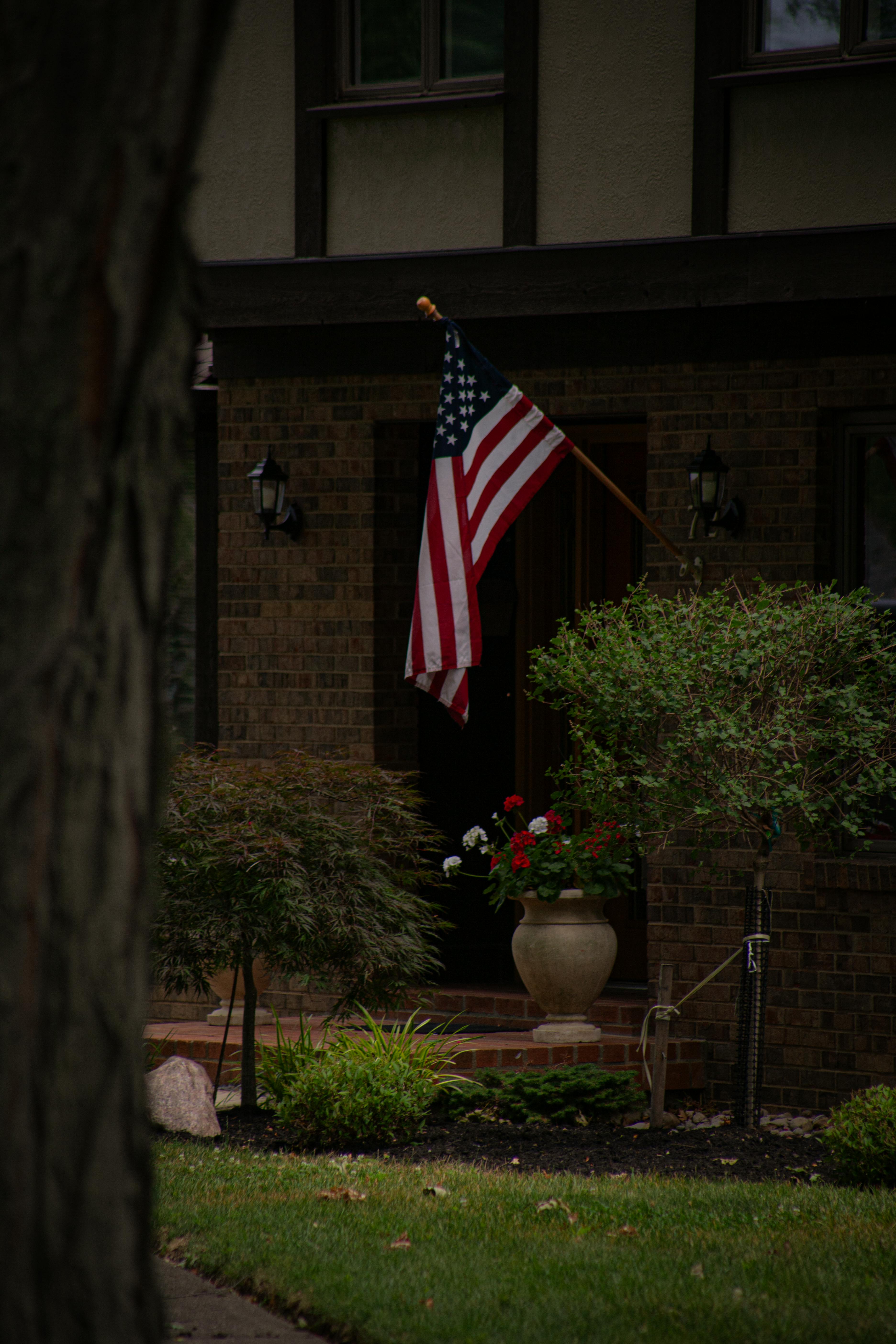 American Flag on House · Free Stock Photo