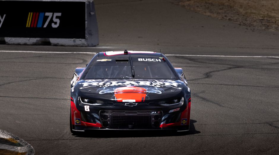 Kyle Busch No 8 race car on track Kyle Busch No 8 race car on track
