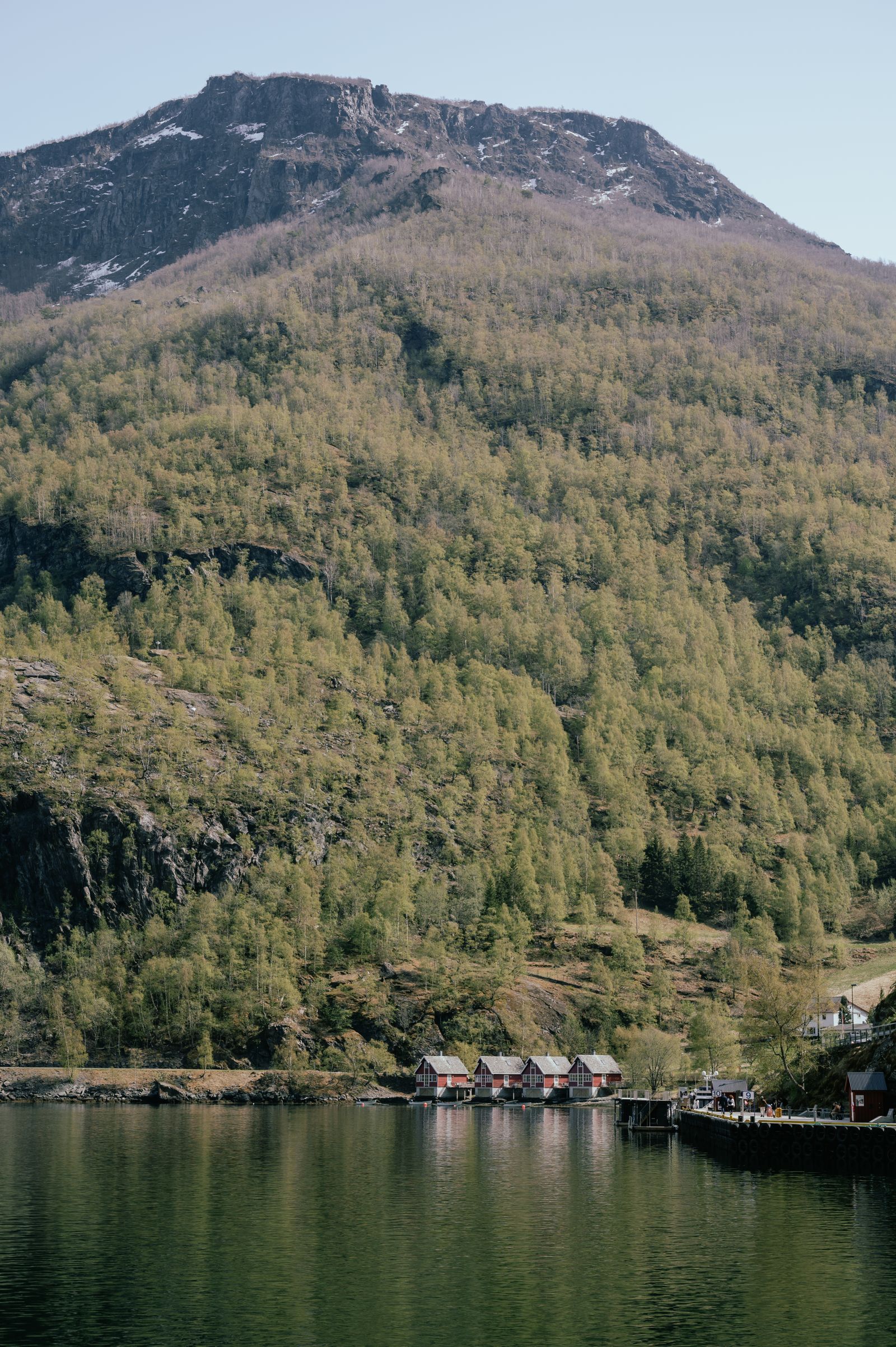 Flåm, montagnes vertes