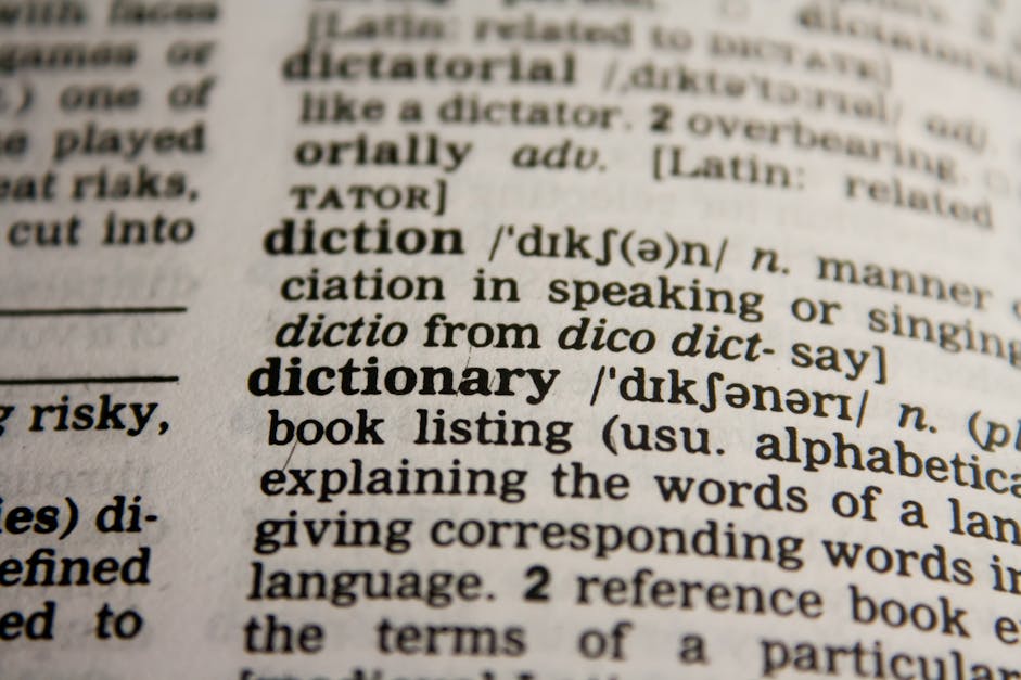 Closeup Word English Dictionary Stylish Definition Stock Photo 369367871