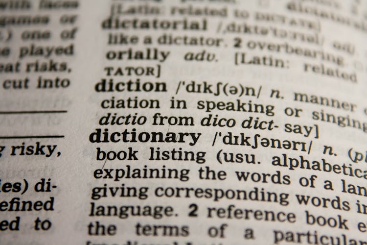 Dictionary Text In Bokeh Effect