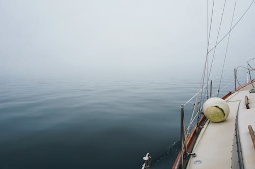 Free stock photo of boat, fog, foggy