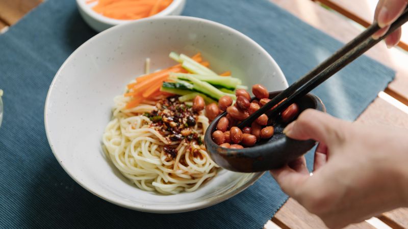 Peanut Noodle Bowl with Crunchy Vegetables