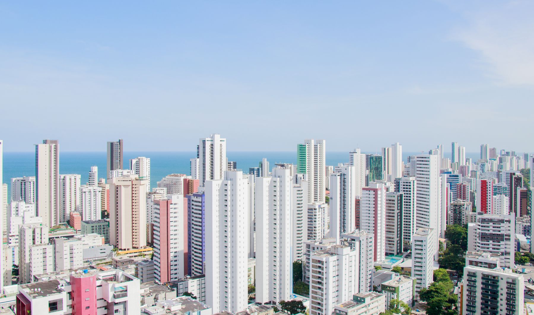Recife skyline and airport travel atmosphere
