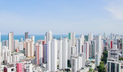 Recife skyline and airport travel atmosphere