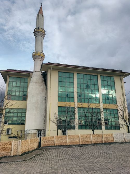 Free A vertical shot of a mosque with a minaret in Palu, Elazığ, Türkiye, with cloudy skies. Stock Photo