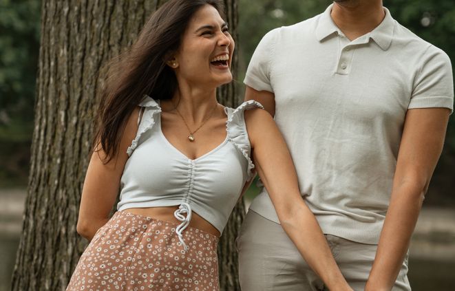 woman using dating app on smartphone
