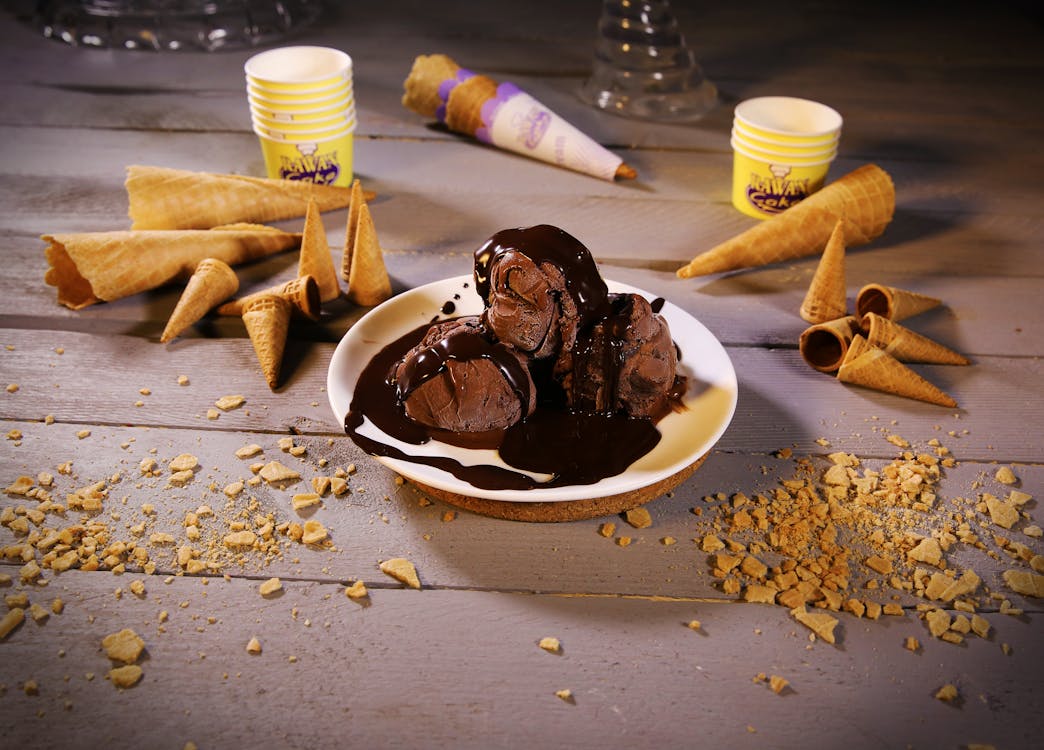 Photographie Alimentaire De La Crème Glacée Au Chocolat