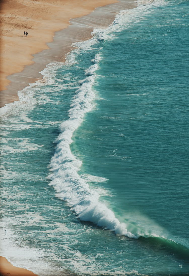 2 Person Walking On Seashore