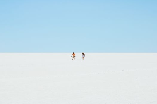 Makgadikgadi salt pans full moon — Botswana