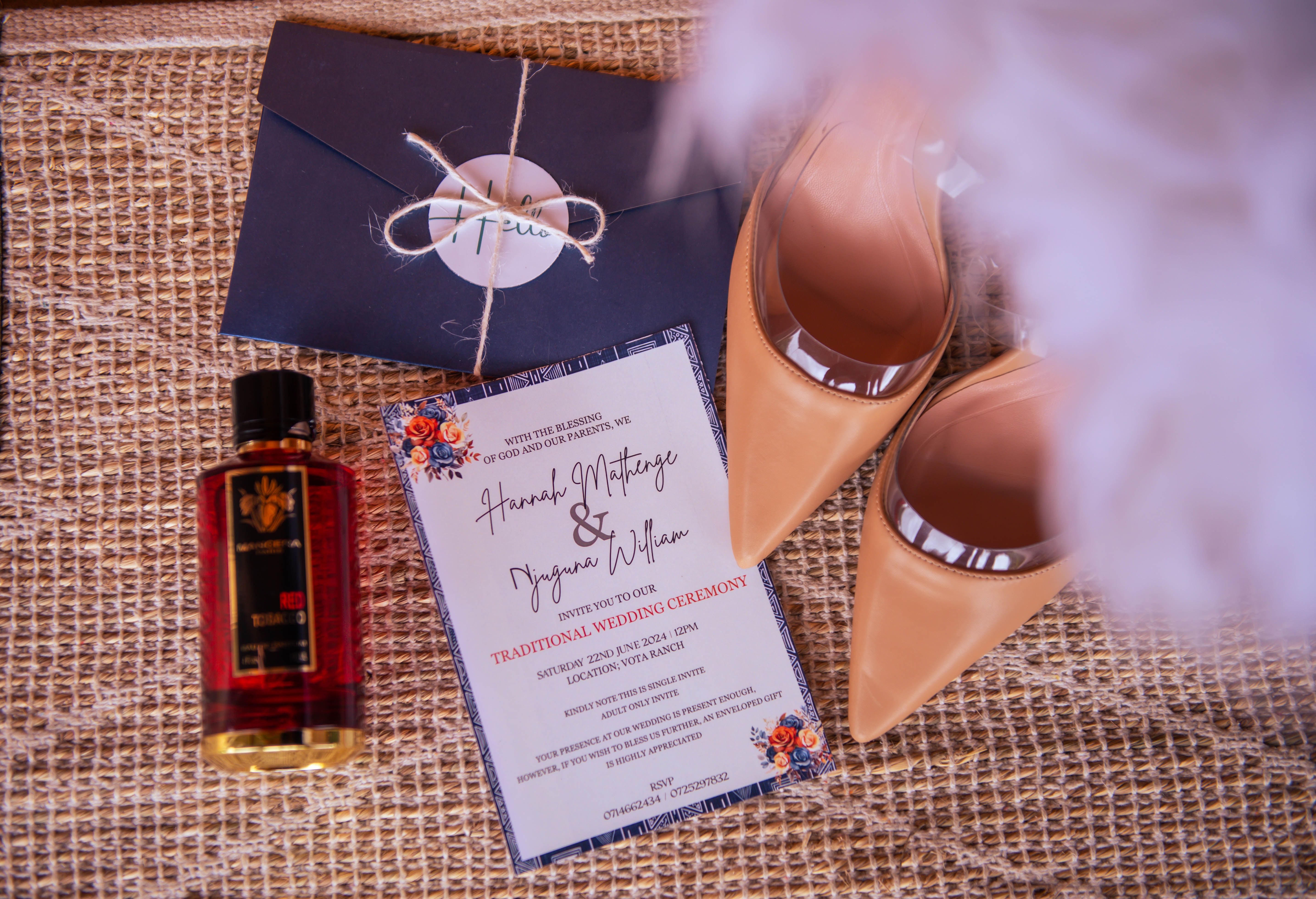 Beautifully designed wedding invitations and stationery flat lay