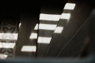 Sunlight Pattern on Dark Stairs
