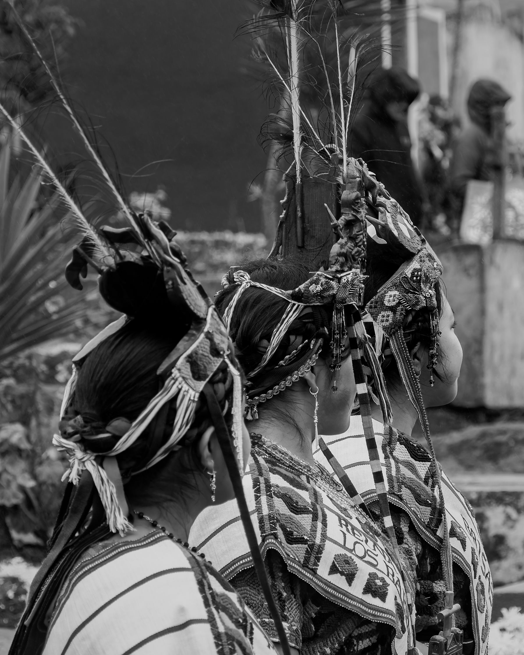 Black and white photo of people in traditional clothing · Free Stock Photo