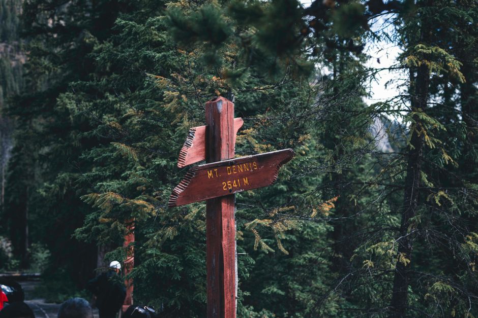 mountain trail signpost directions