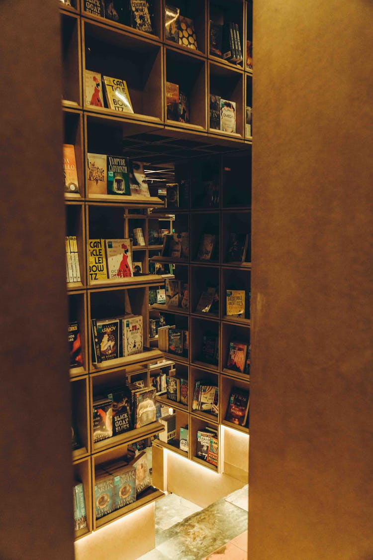 Shelf With Book In Bookstore