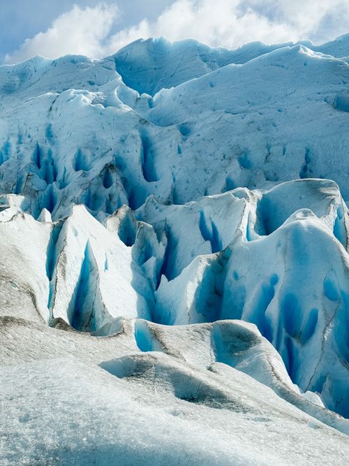 Free Breathtaking view of ice formations at Perito Moreno Glacier, Santa Cruz, Argentina. Stock Photo