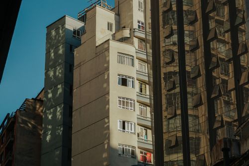 Free Modern urban architecture reflecting in glass surfaces in downtown Curitiba, Brazil. Stock Photo