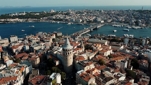 galata kulesi, 伊斯坦堡, 伊斯坦布尔无人机 的 免费素材图片