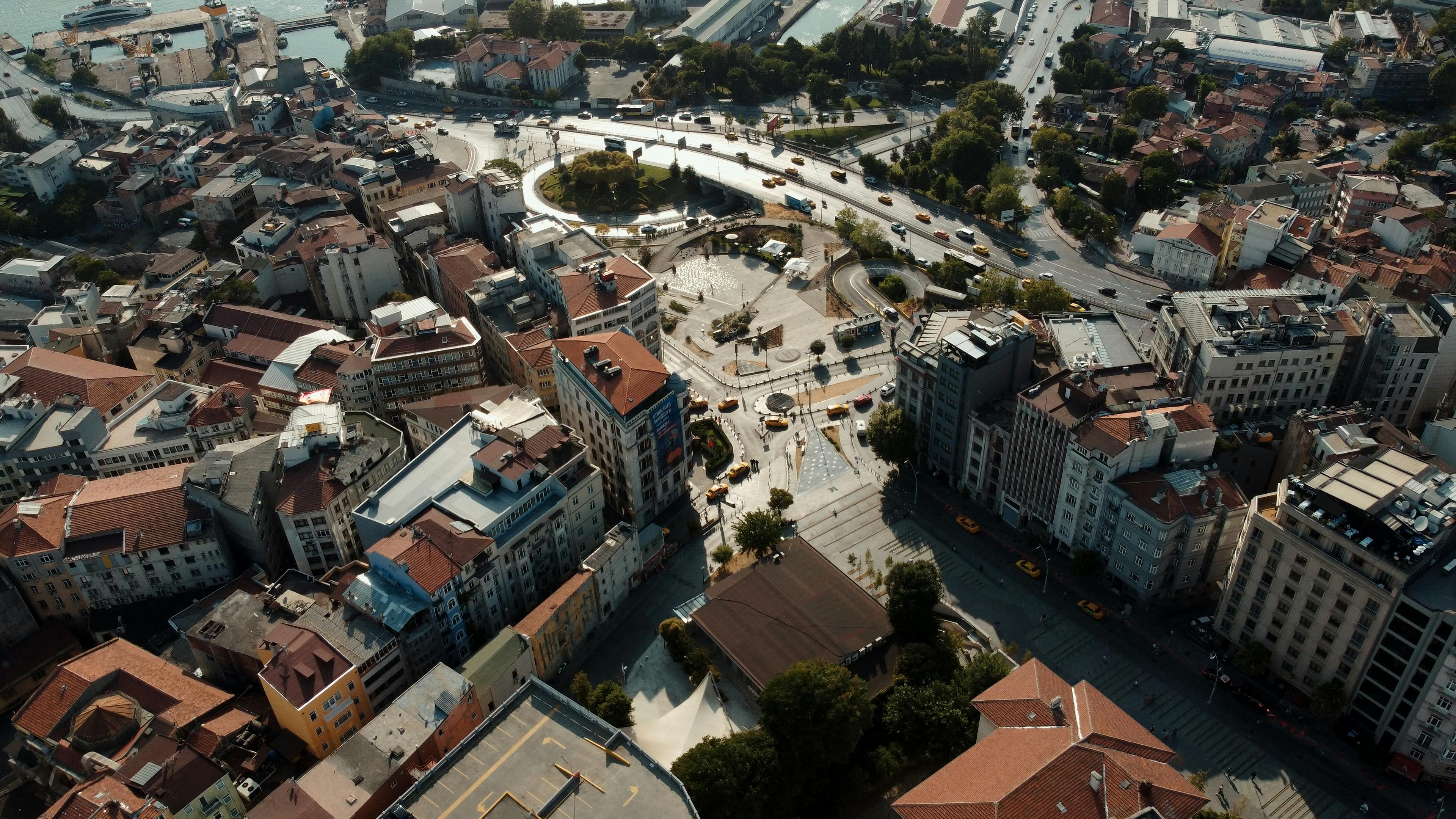 above istanbul with a drone