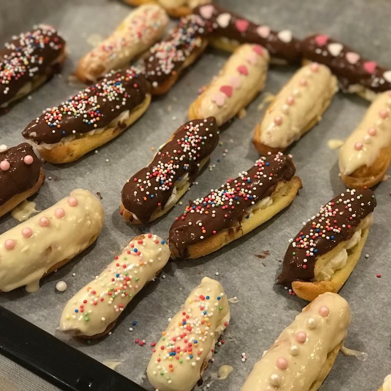 Chocolate Éclairs with Vanilla Pastry Cream