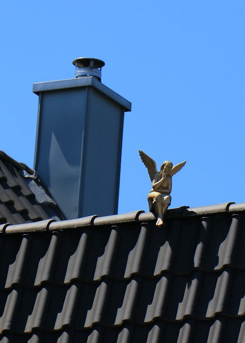 Free stock photo of angel, rooftop