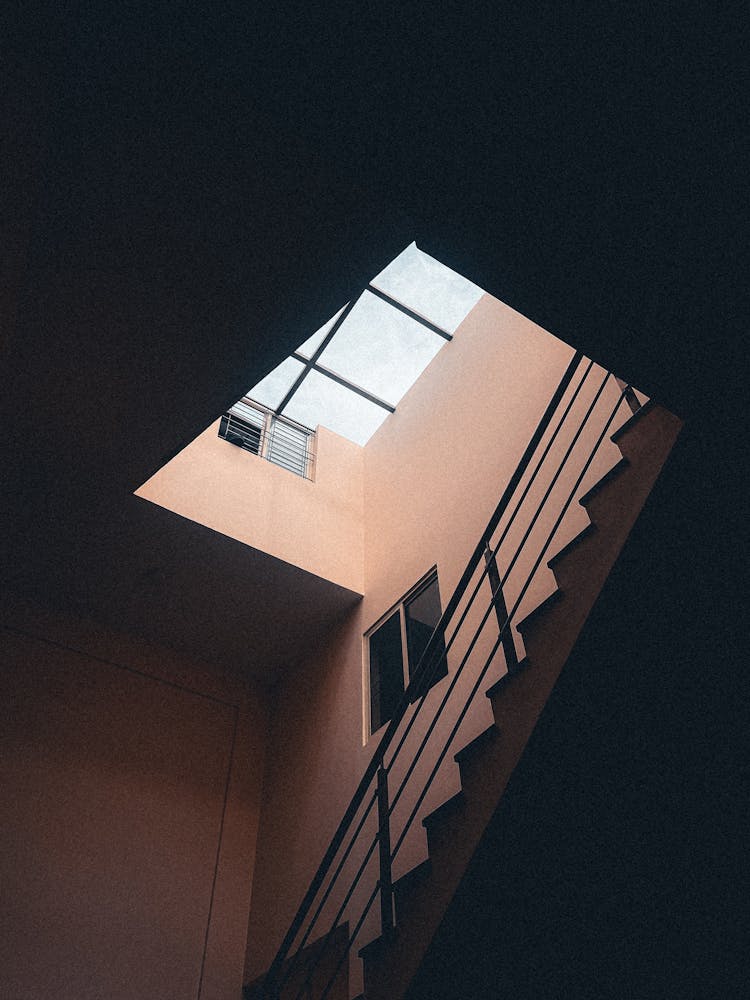 Steep Geometric Staircase In Tenement