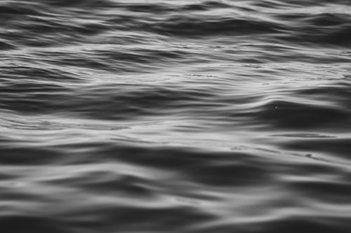 Free Black and white photograph of gentle Baltic Sea waves in Saulkrasti, Latvia. Stock Photo