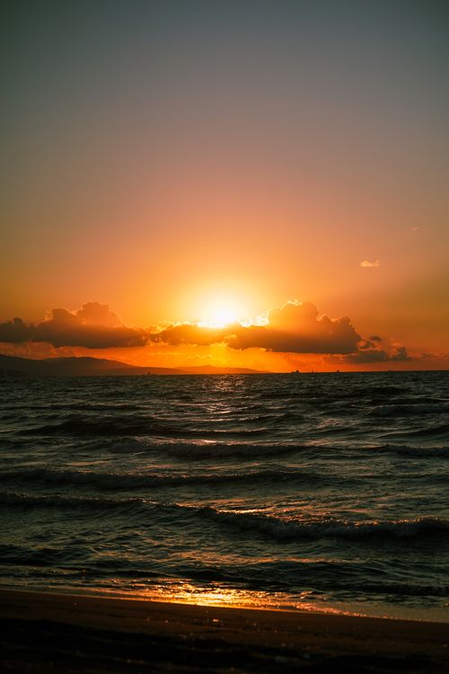 Free Enjoy a breathtaking sunset over the Black Sea from the shores of Samsun, Turkey. Stock Photo
