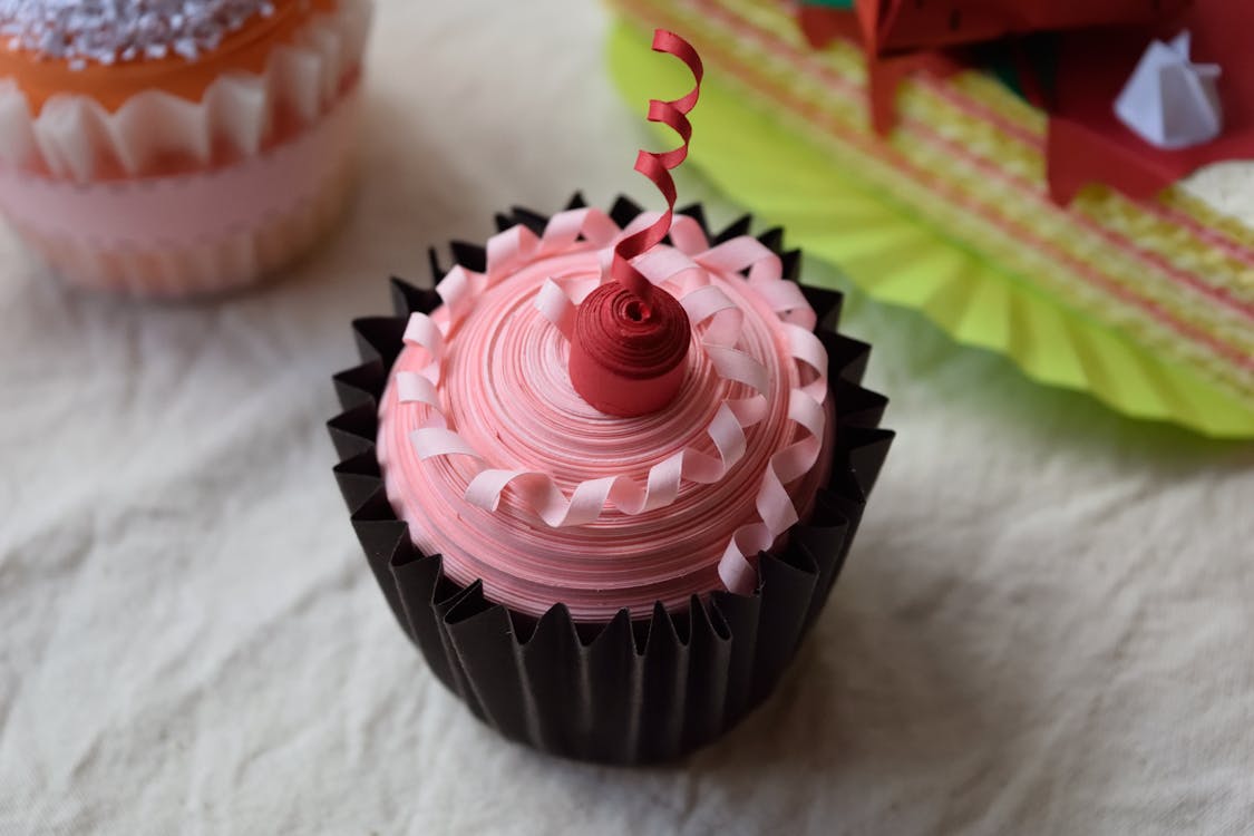 Pink Icing-covered Cupcake