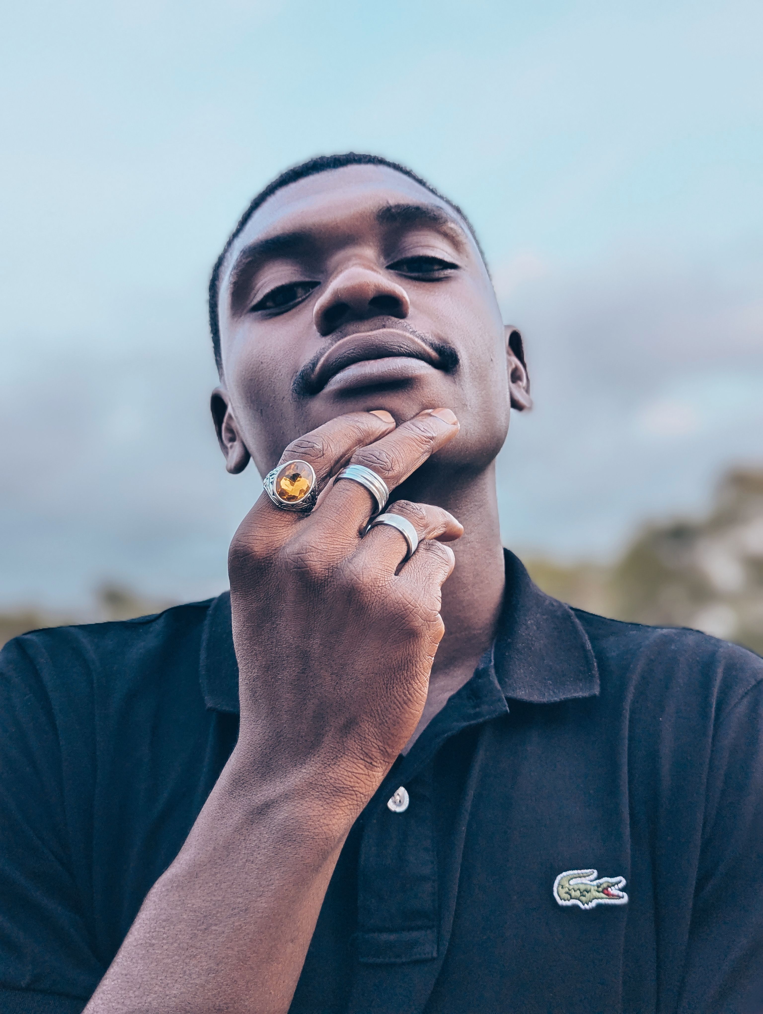 Portrait of Man with Rings on Hand · Free Stock Photo