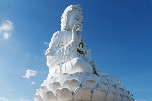 Guan Yin Statue at Wat Huay Pla Kang Buddhist Temple in Chiang Rai Thailand