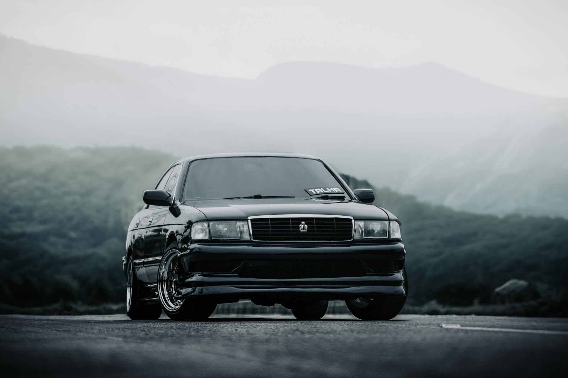 Black, Tuned Toyota Crown
