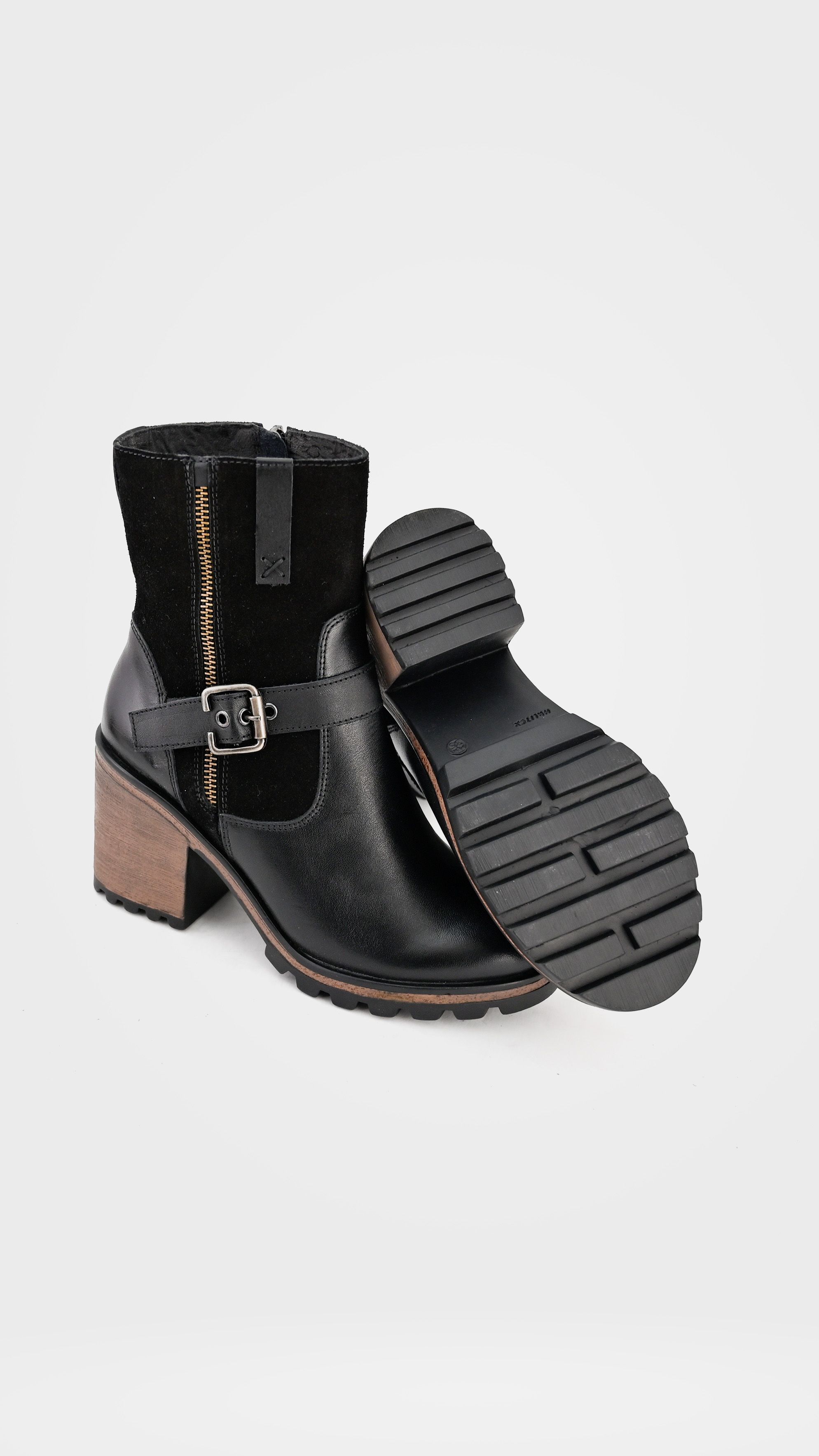 Black leather ankle boots photographed by José Martin Segura Benites on Pexels