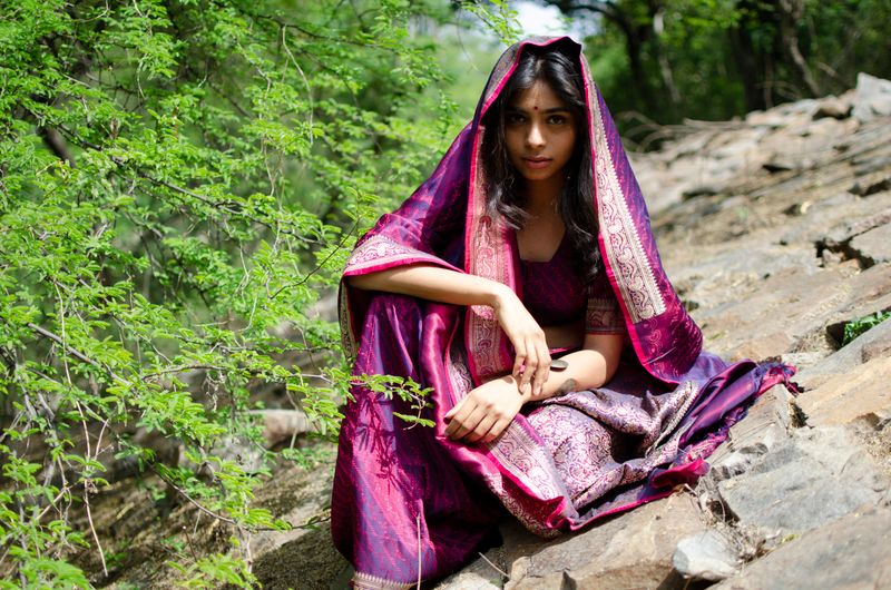 Indian woman in traditional sari - Vastra Utsav