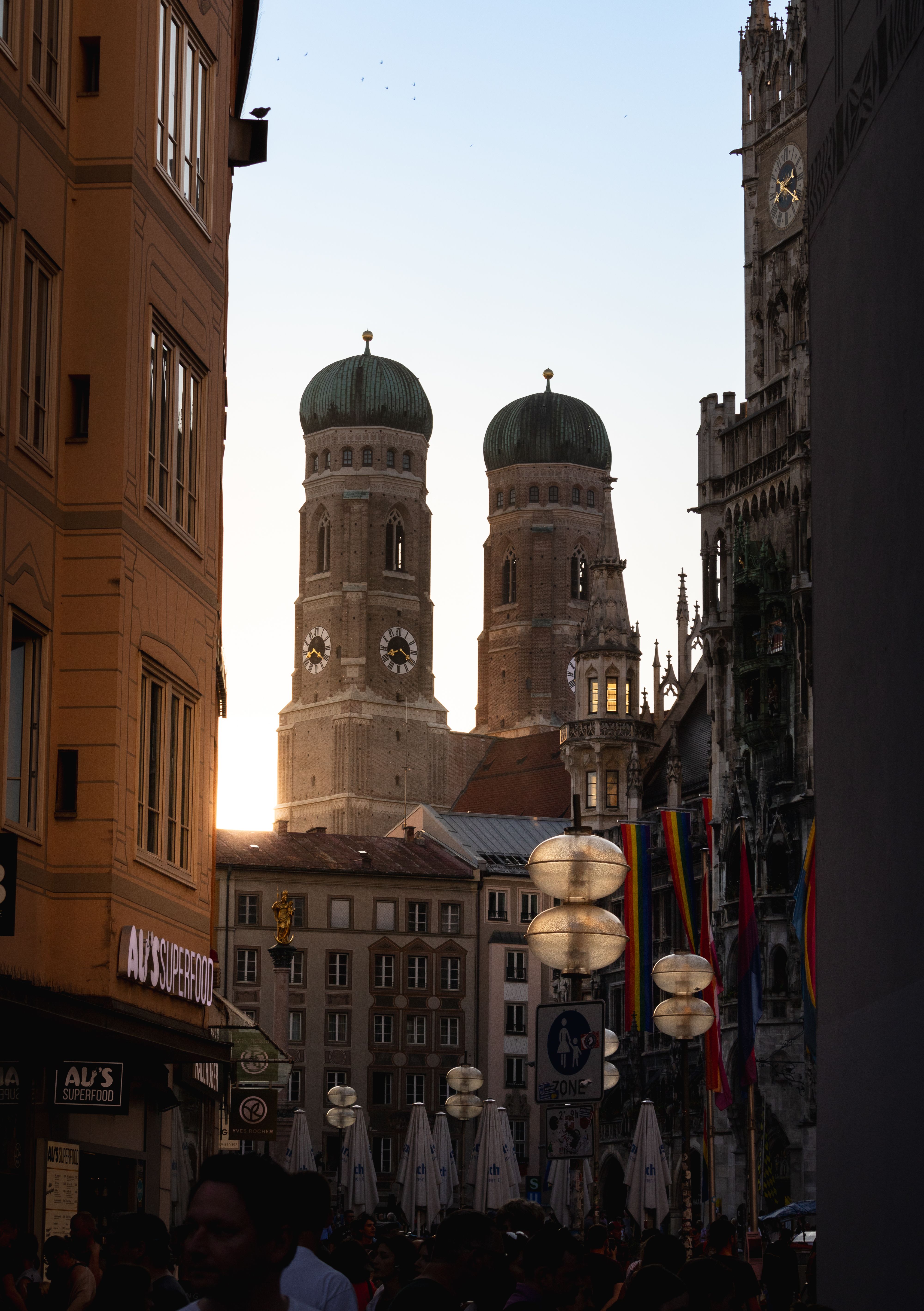 Street View of Towers of Frauenkirche in Munich in Germany · Free Stock