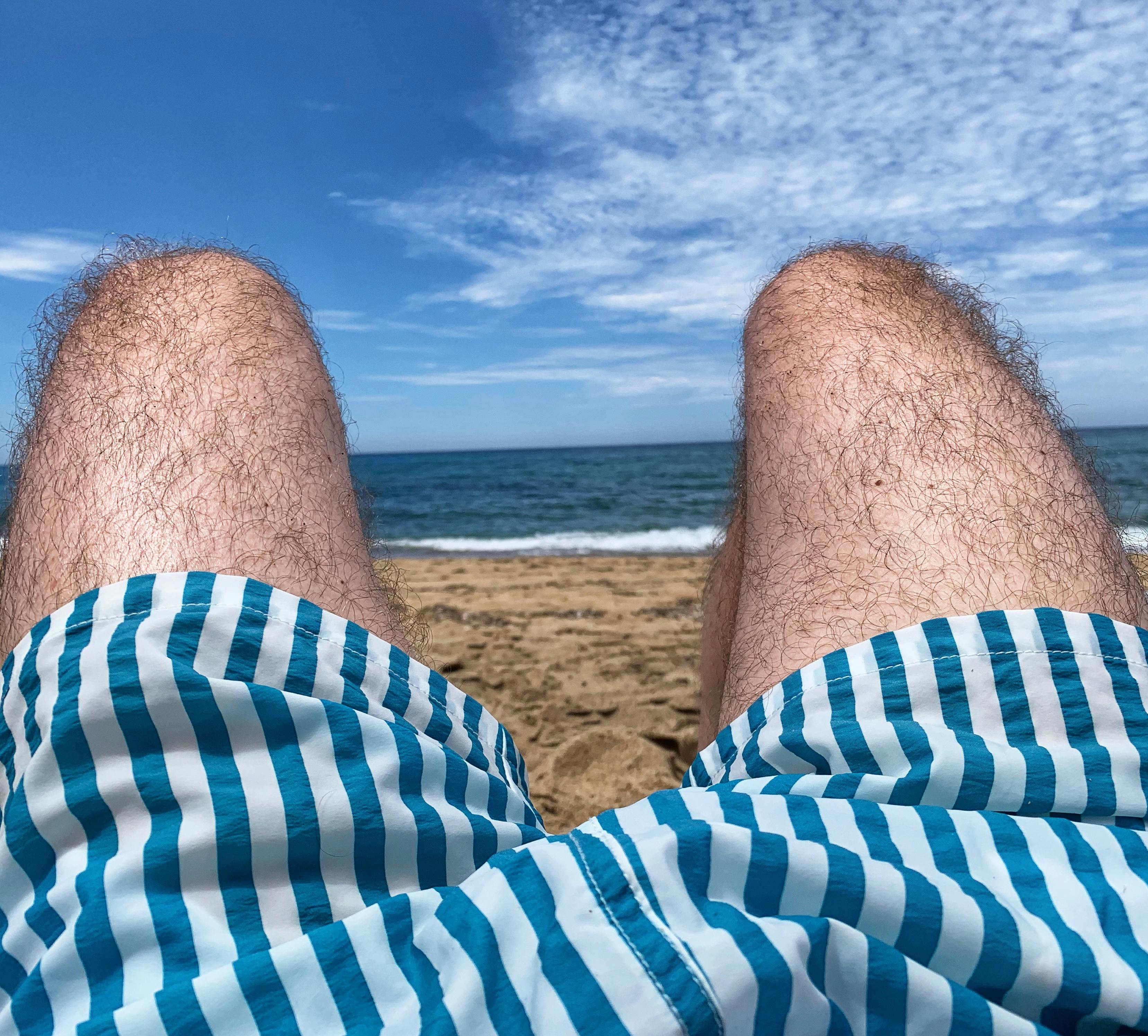 Free stock photo of beach, hairy legs, swimwear