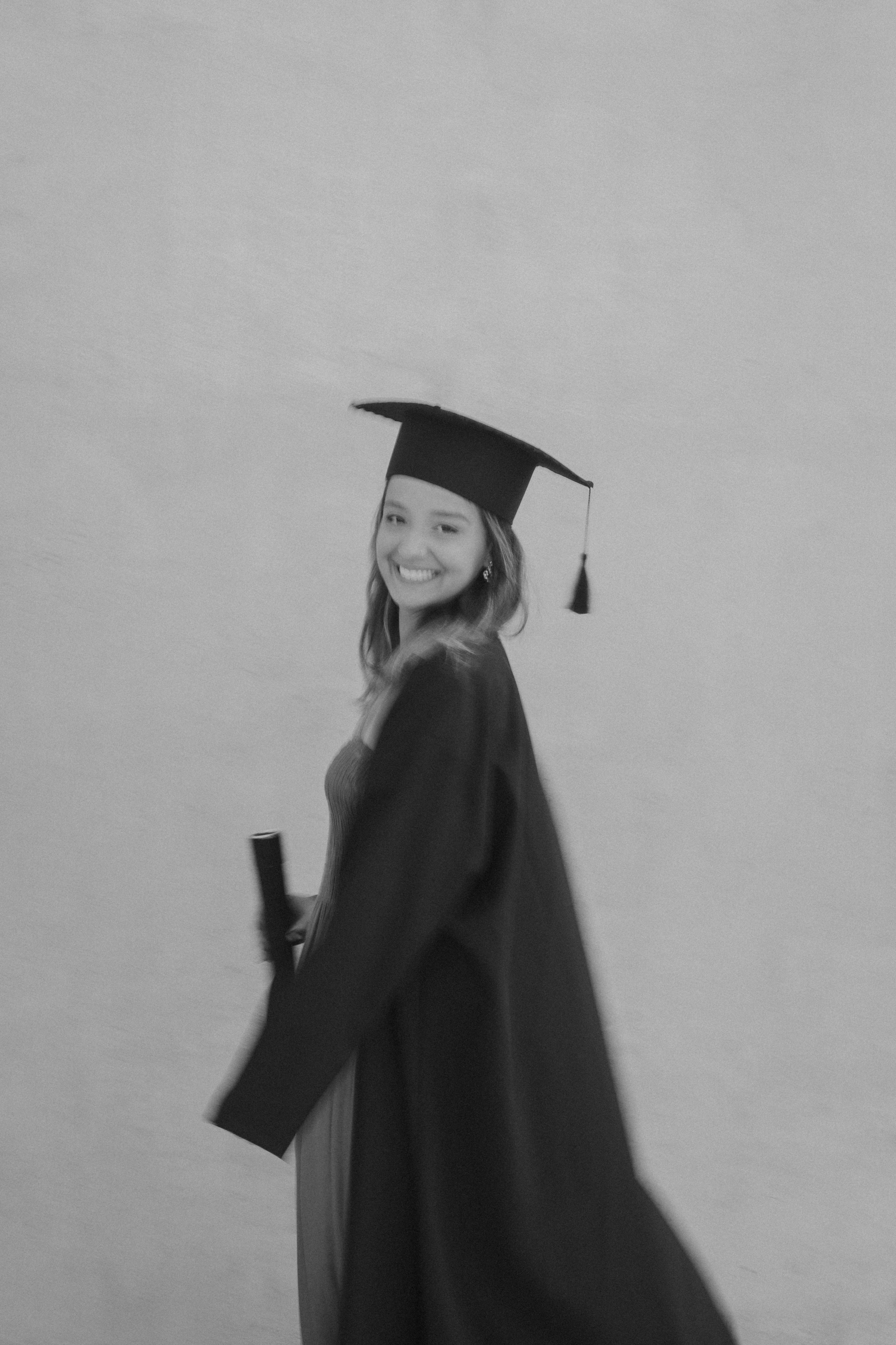 Portrait of Woman During Graduation Day in Black and White · Free Stock ...