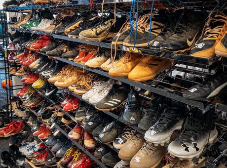 Clogs and comfort footwear on shelf
