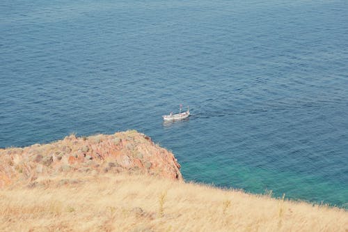 White Boat on the Ocean Photography