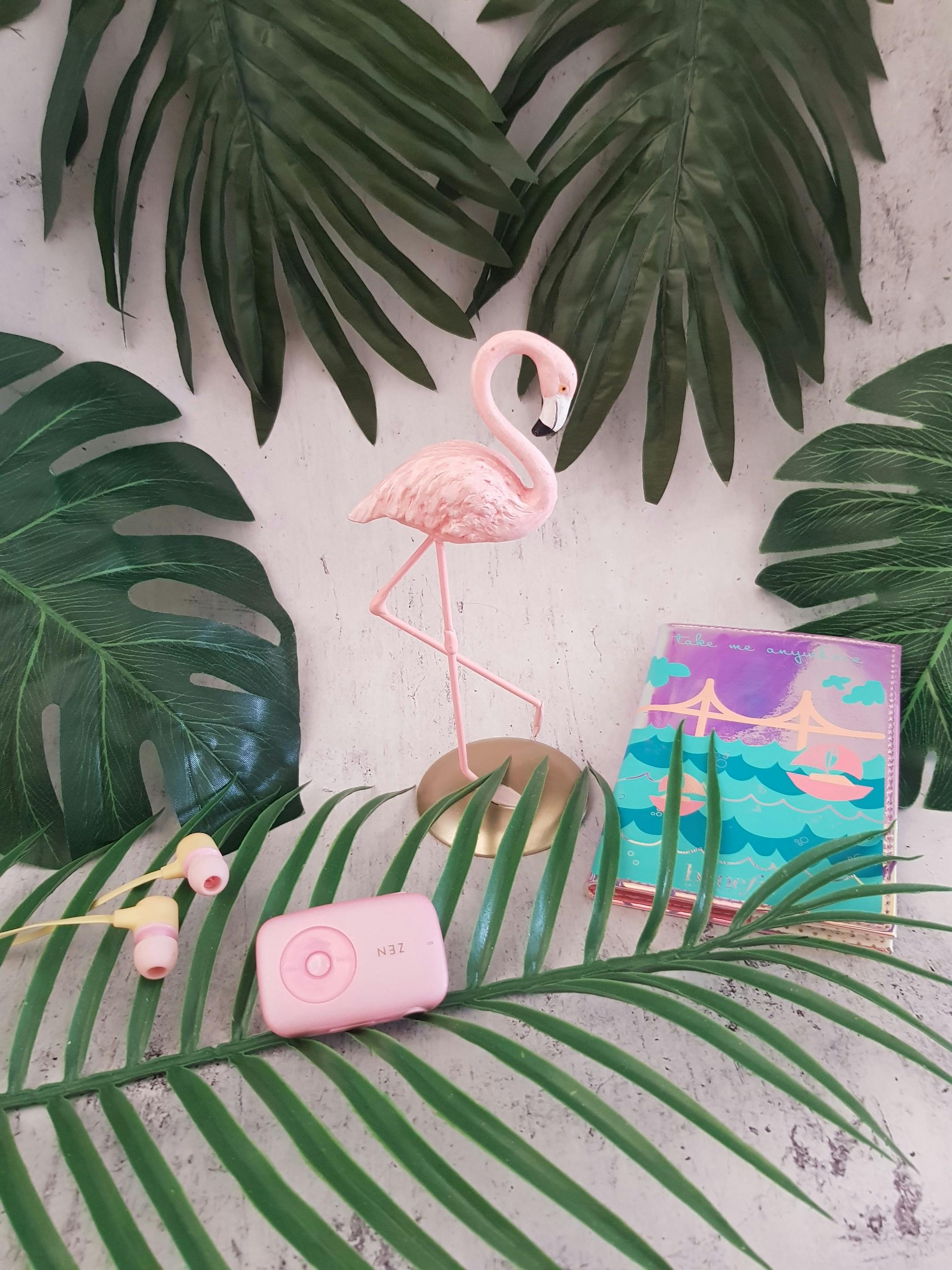 Flamingo And Plants Wallpaper Design Tropical Leaf Landscape Generative AI  Backgrounds  JPG Free Download  Pikbest
