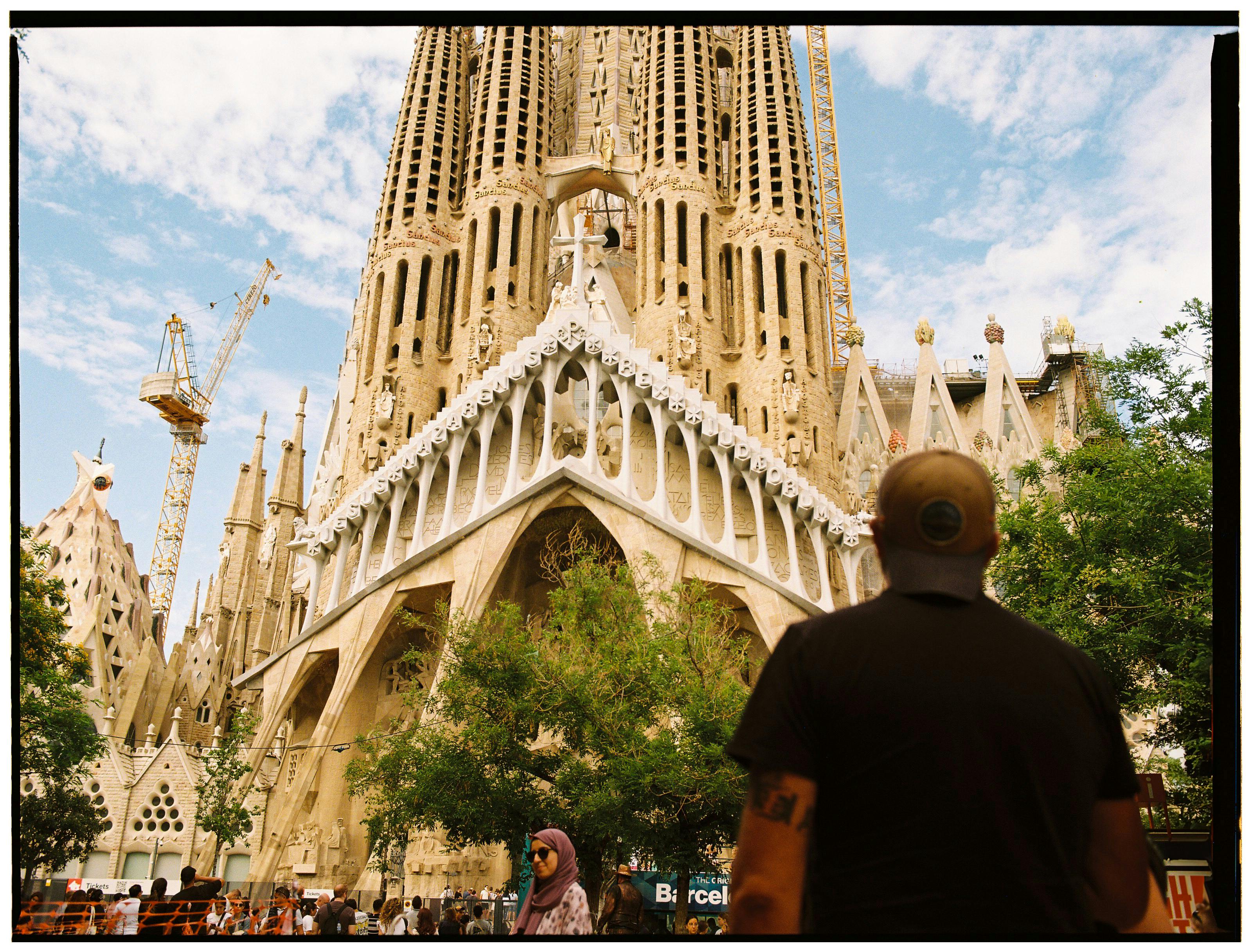 people in front of the sagrada familia