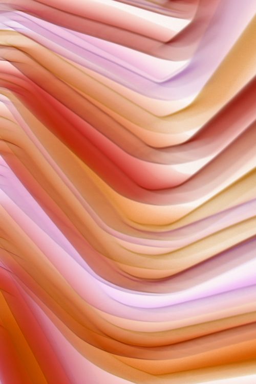 Free Colorful abstract artwork featuring flowing wavy patterns in warm tones, ideal for modern design projects. Stock Photo
