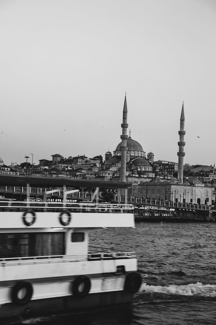 Cityscape Of Istanbul In Turkey In Black And White