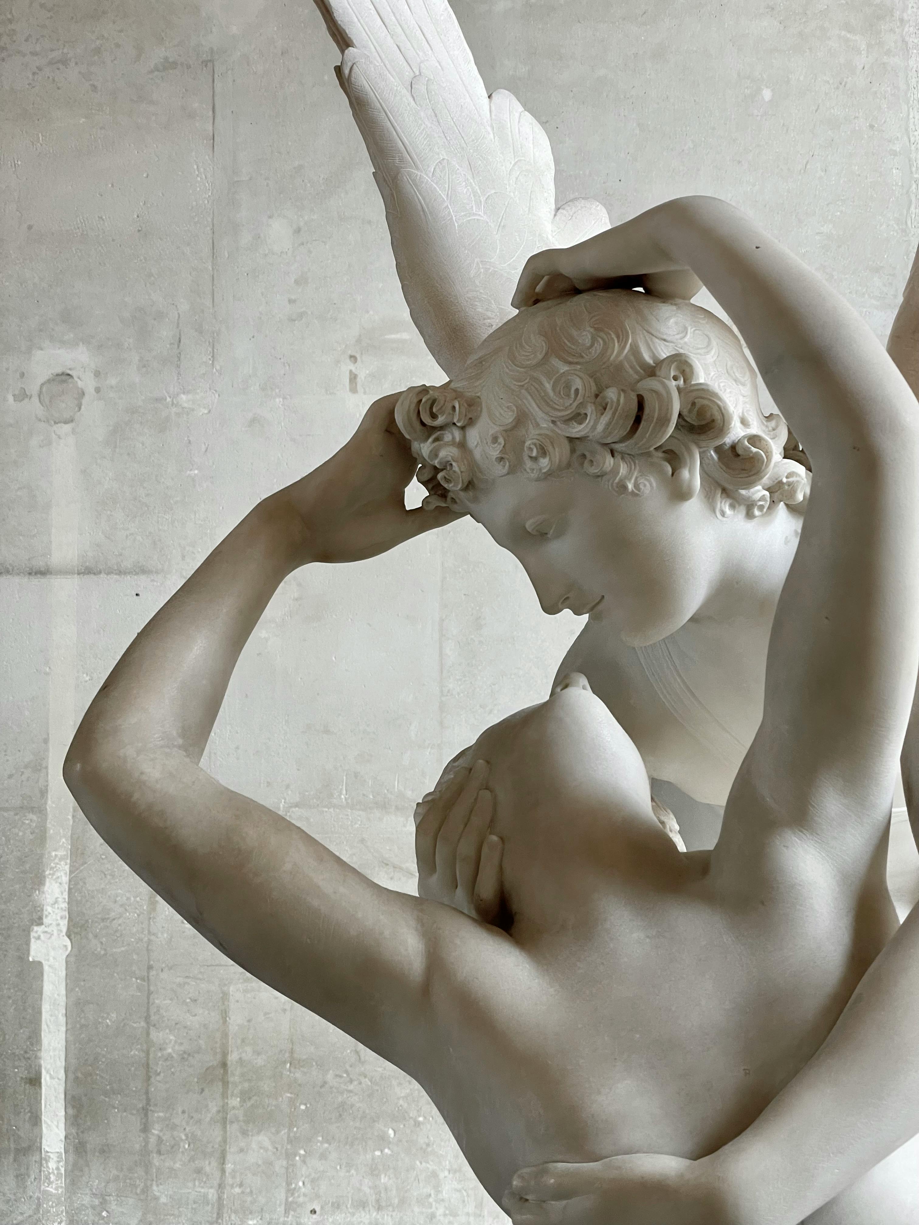 Close-up of the neoclassical sculpture 