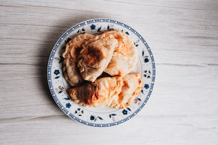 Baked Dumplings On A Plate 