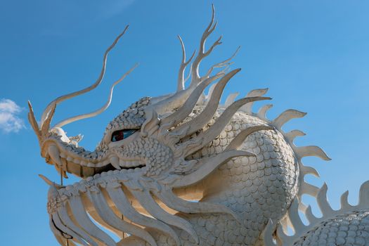 Close-up of a Dragon at the Wat Huay Pla Kang Temple in Thailand 