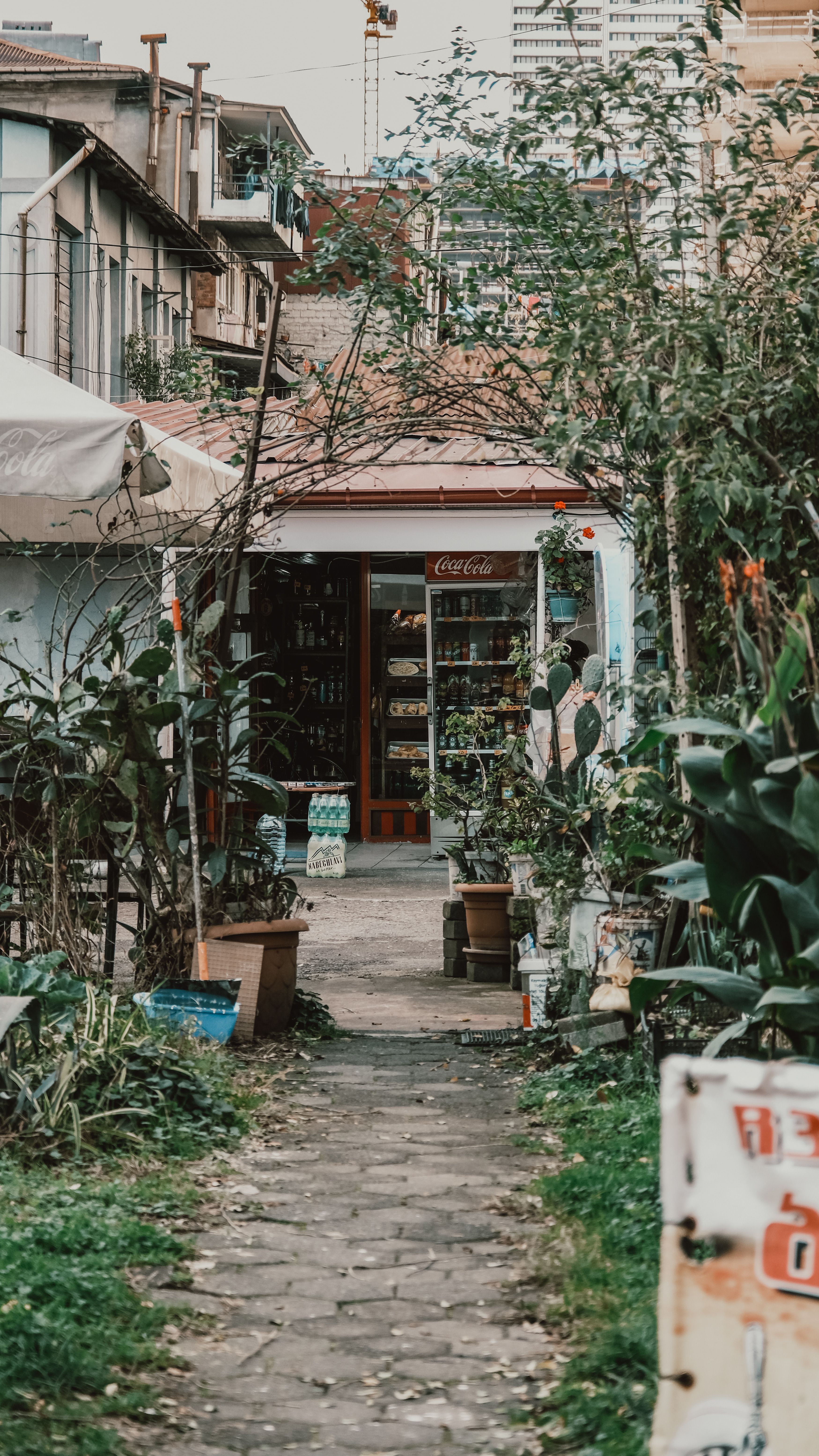 A Pavement Leading to a Shop in a City · Free Stock Photo