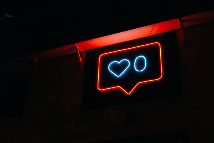 Heart And Zero Neon Light Signage